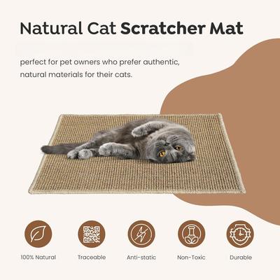 Solid Color Pet Cat Scratch Pad Wear-resistant Scratch Resistant Anti Slip Absorbent Bathroom Living Room Carpet Easy To Clean
