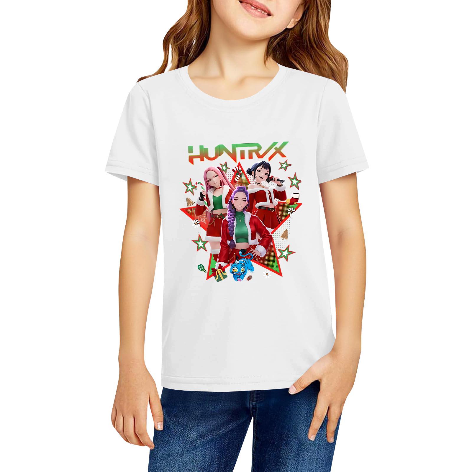 

Модная рабочая одежда с короткими рукавами и круглым вырезом, топы с принтом для детских летних топов 100 белый