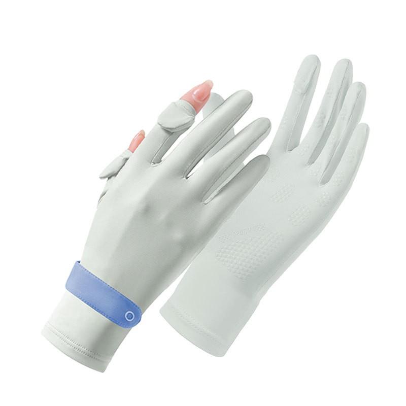 UV Protection Driving Gloves Women Lightweight Ice Silk Long Finger Anti-Slip Touchscreen Compatible Outdoor Cycling