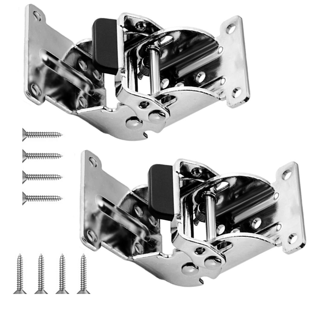2pcs Locking Folding Hinges Concealed for Cabinets and Door Sturdy Iron Portable Furniture Hardware Easy Installion