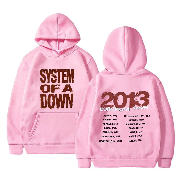 Limitiertes Rock Band System of A Down Europa-Tour 2013 Print Hoodie Herrenmode Sweatshirt Männer Vintage Alternative Metal Hoodies