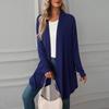 Einfarbige leichte Strickjacke mit langen Ärmeln für Damen
