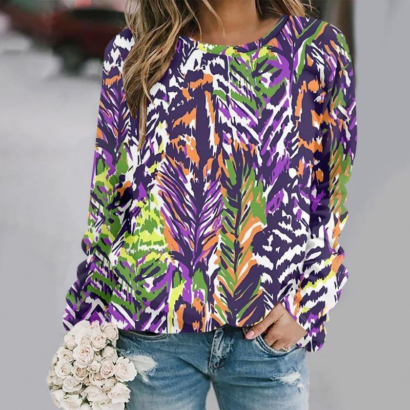 Autumn Fashion 3D Print Crew Neck Long Sleeve T-Shirt Casual Women Clothing Y2k Harajuku Female Clothing Plus Size Tops