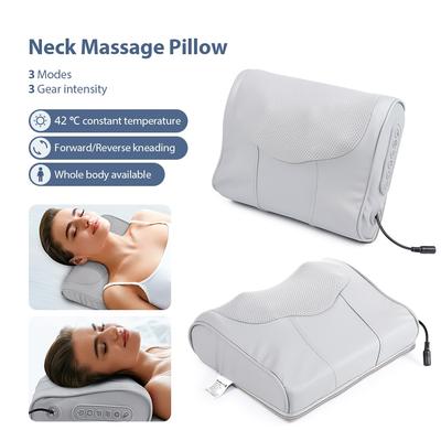 Multifunctional Neck And Back Massage Pillow 20 Heads Shiatsu Kneaded Massager Waist Body Constant Temperature Pillow Cushion