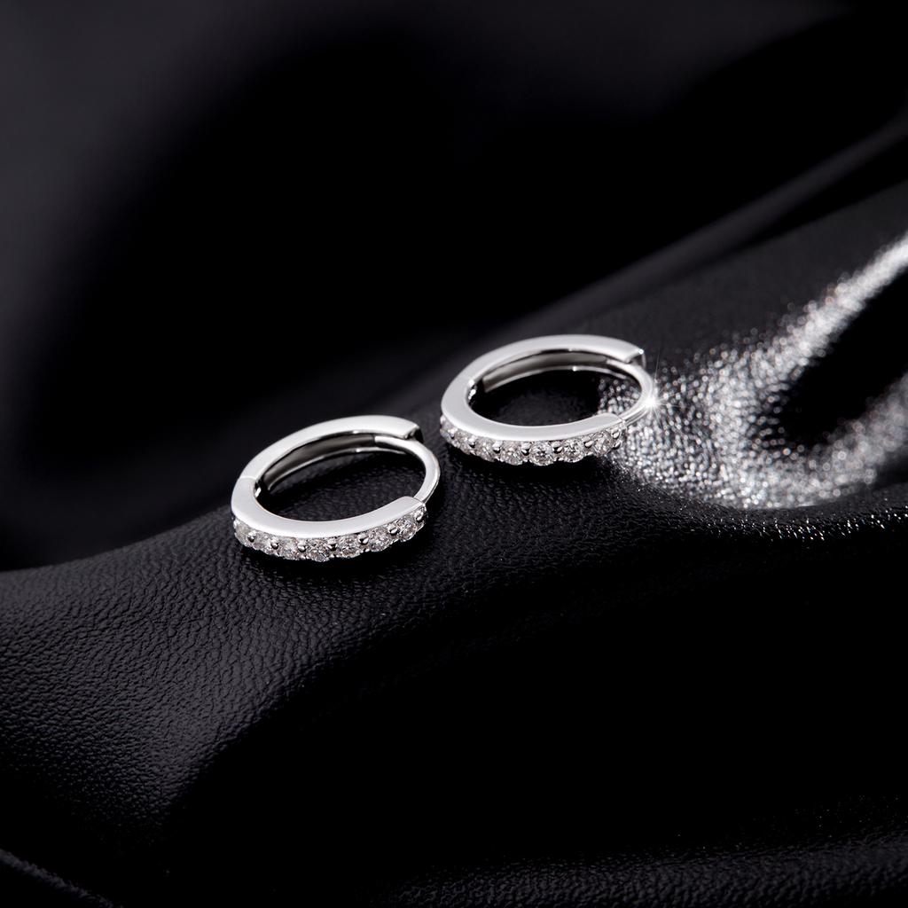 D Color Sparkling Moissanite Earrings 925 Sterling Silver Classic Shining Circle Hoop Earrings For Women Fine Jewelry