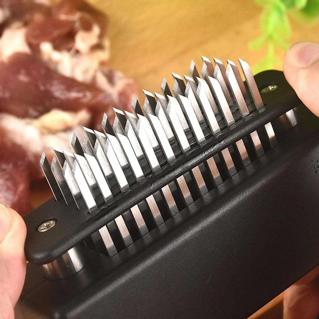 48 de lame cu ac pentru frăgezitor pentru carne Cuțit din oțel inoxidabil pentru carne, friptură de vită, ciocan, pentru bătătorit pentru carne, ciocan, unelte de gătit