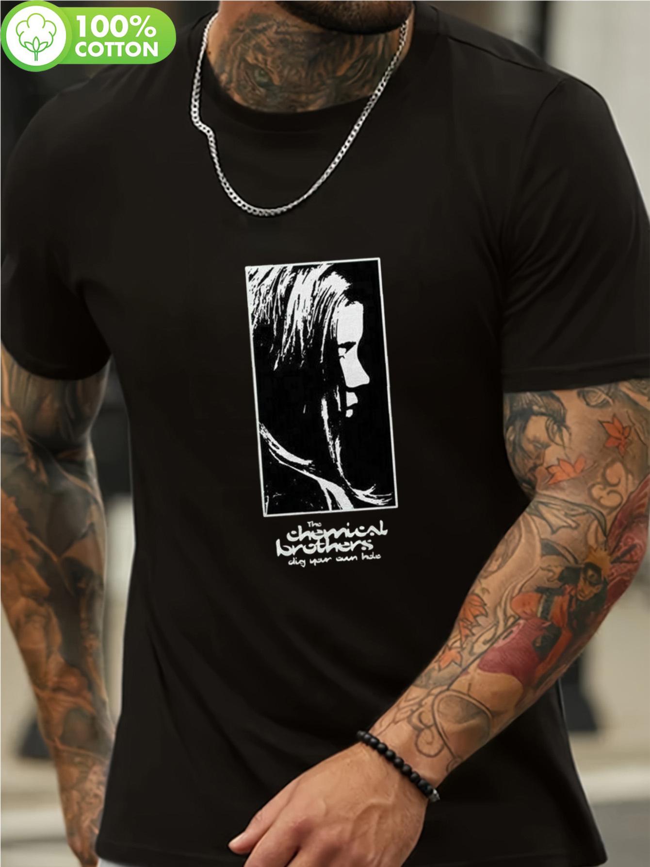 

Men s Chemical Brothers Official Band Merch T-Shirt - Dig Your Own Hole Album Logo & Iconic joyful Face Print XXL
