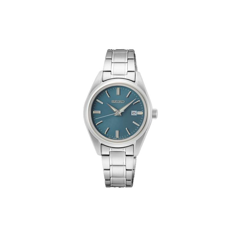 SEIKO Waterproof 100 Meters Quartz Steel Strap Women s Watch Blue Dial SUR531 синий