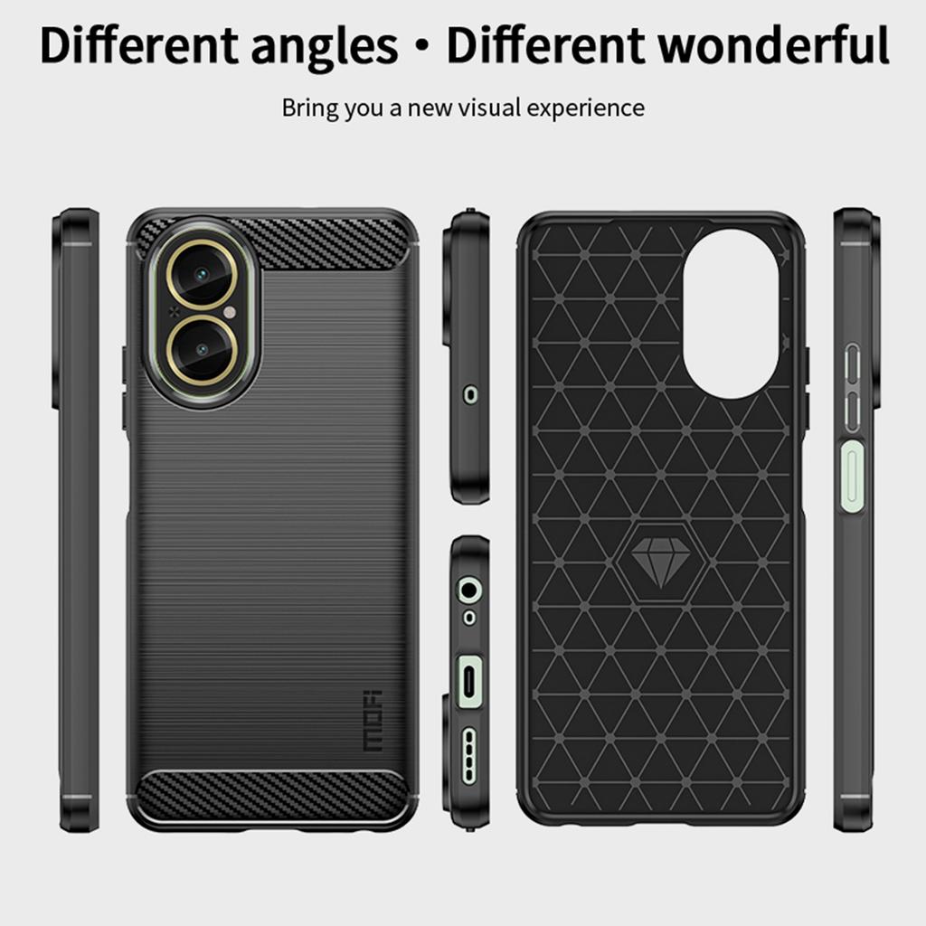 MOFI JK TPU Series-1 For Realme C67 4G TPU Case Brushed Carbon Fiber Texture Phone Cover
