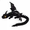 3D Printed Articulated Large Horned Flying Dragon Action Figure Ornament Toy Gift