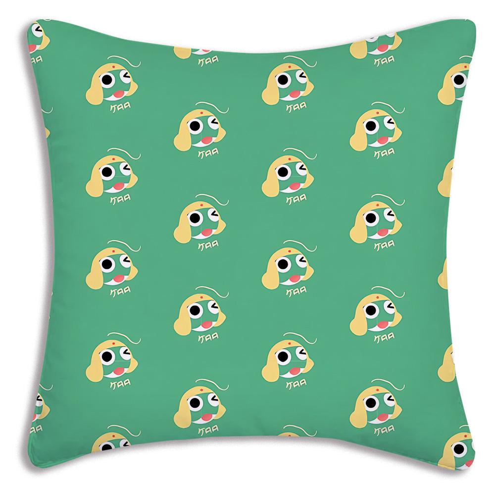 Hot Gunsous K-Keroro frog Pillow Covers Cartoon Sofa Decorative Home Double-sided Printing Short Plush Cute Cushion Cover