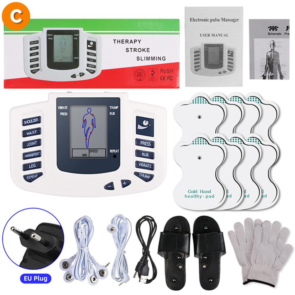 JR309 Digital 8 Modes EMS Electric Muscle Stimulator Full Body Physiotherapy TENS Massager Pulse Meridian Therapy Instrument