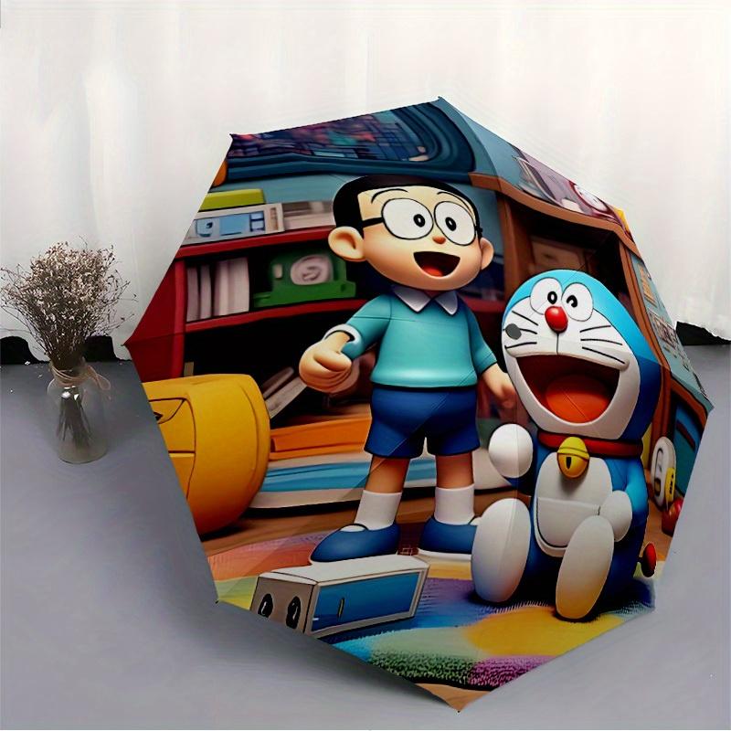 Doraemon Nobita Automatic Open/close Umbrella, Heavy-Duty Iron Frame, Folding Portable Design, Travel, Everyday Use 211