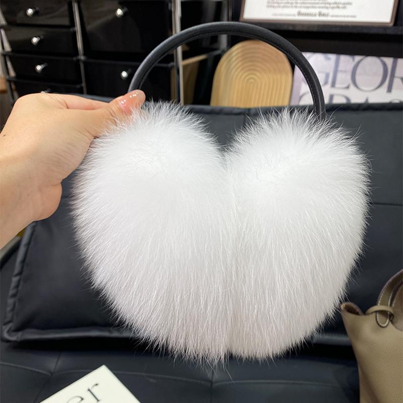New Winter Real Fox Fur Earmuffs for Women Natural Fox Fur Scarves Dual Use Genuine Warmer Plush EarMuff Outdoor Solid Fur Scarf