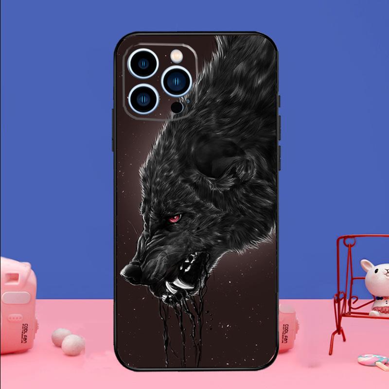 Wolf Art Black Phone Case For iPhone 17 Air 16 15 14 11 12 13 Pro Max 13 Mini 15 16 Plus 16e Bumper Cover
