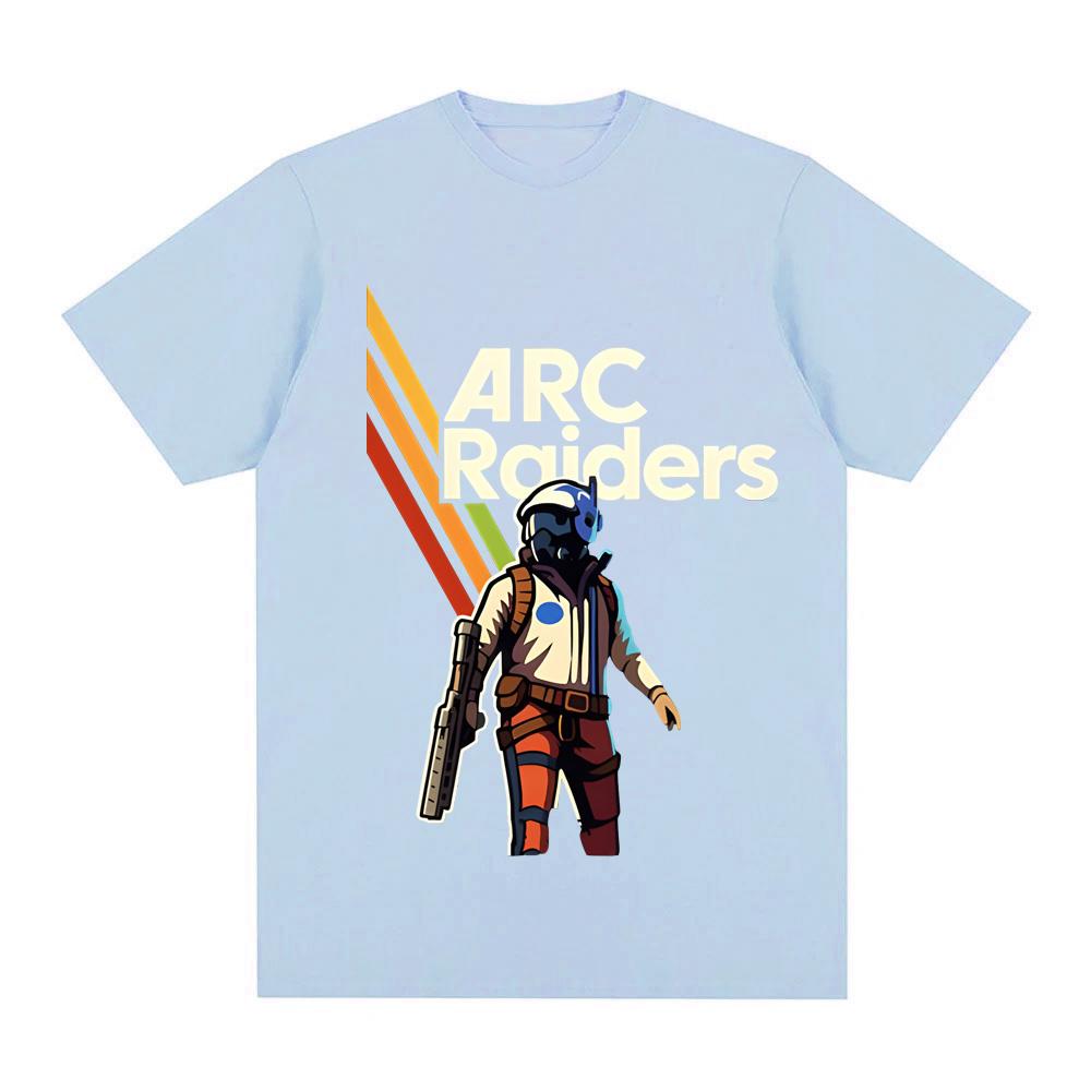 Arc Raiders Retro SciFi Illustration Shir 2026 Shooting Game Graphic Printing TEE 100cotton Comfortable High Quality Soft Tees
