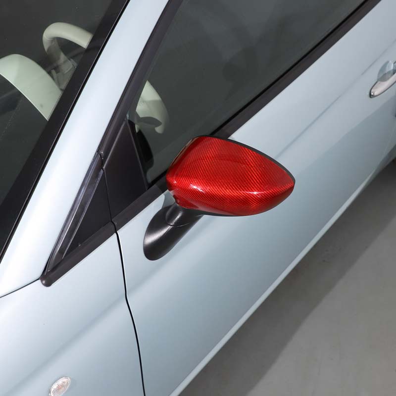 Real Carbon Fiber For Fiat 500 2016-2025 Car Rearview Side Mirror Decorate Cover Trim Sticker Car Exterior Accessorie