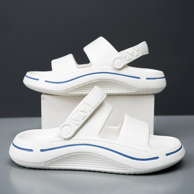 

Men s shoes 2025 summer new men s fashion solid color youth wind outdoor two wear comfortable soft sole shock-absorbing cool slippers 45