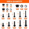 280PCS 10.9 Grade Black Flange Bolt Kit, M6x1.0 M8x1.25 M10x1.5 Hex Bolts Nuts Washers Set for Automotive (12-30mm)