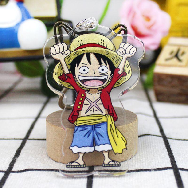One Piece Keychain Pendant Anime Luffy Dragon Navigation King Surrounding Double Sided HD Bag Pendant Gift
