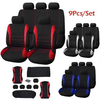 Universal Car Seat Covers 9Pcs/Set Protectors Washable Full Front Rear Airbag Compatible