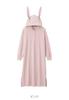 ANGELIEBE Maternity Pajama Stretch Long Sleeve and Bear and Bunny Size 10501270 Dress, Multi-Way Loungewear, Pre- Postpartum, Ears, Nursing, L, Pink,
