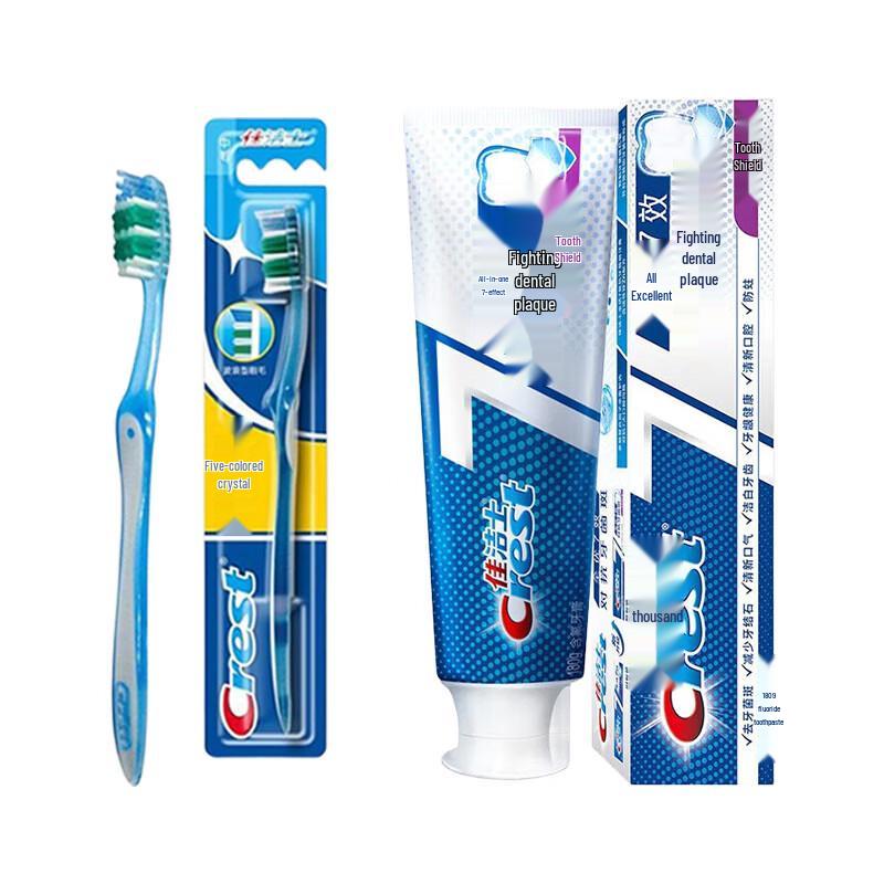 Crest Soft Bristle Toothbrush & 7-Effect Toothpaste Set