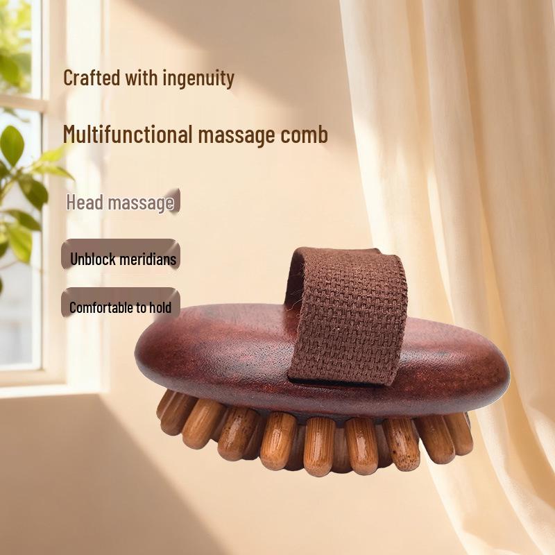 Portable Sandalwood Meridian Massage Brush for Abdomen and Joints 001