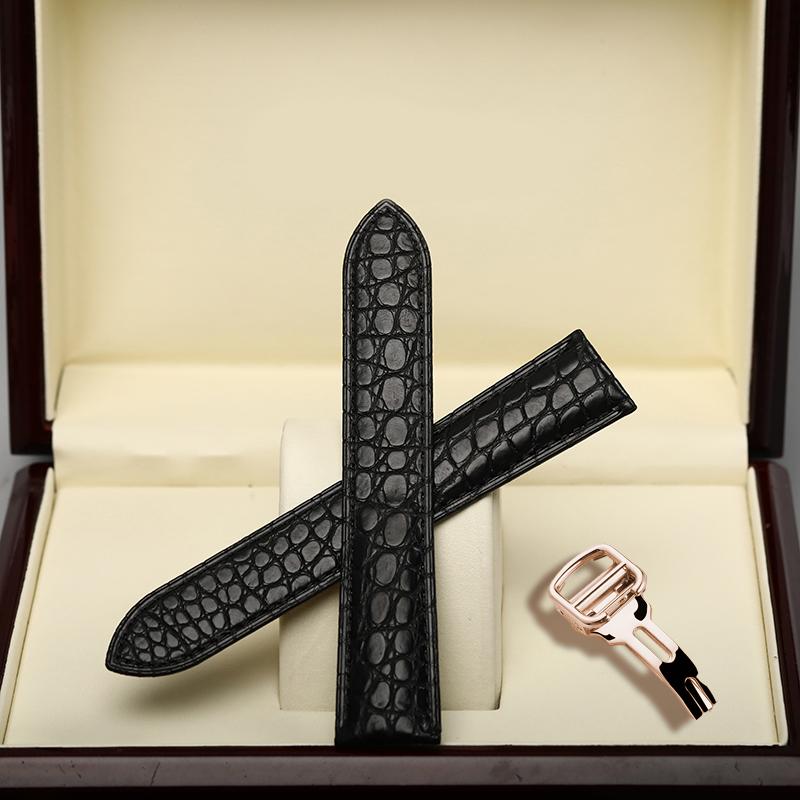 20 22mm Blue Purple Gray Pink Alligator Strap Replacement Cartier Tank London Men Women Folding Buckle Watch Strap Accessories