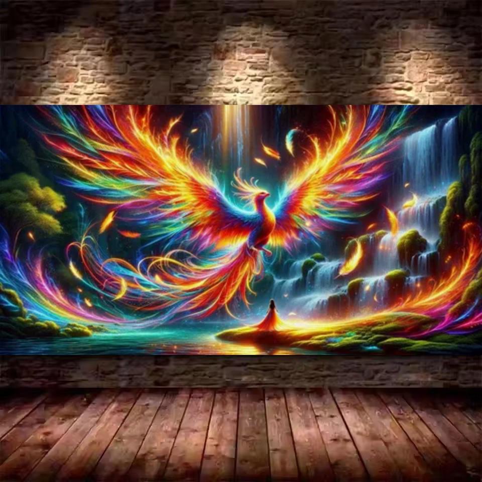 

Fantastic Phoenix Picture DIY Diamond Painting Cross Stitch Full Drills Diamond Mosaic New Collection Home Decor square 30x60cm красный