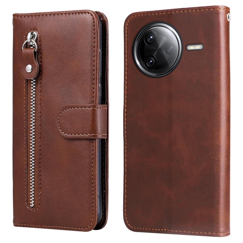 For Xiaomi Poco F7 Ultra 5G/Redmi K80 Pro 5G Case Zipper Wallet Calf Texture PU Leather Phone Cover
