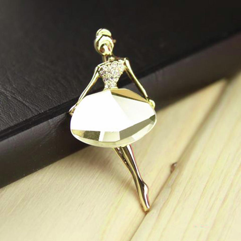 Women Girls Alloy \+ Crystal Ballet Dance Girl Brooch Pin Accessories Brooches Gift