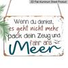 2D Flat, 1pc Vintage Aluminum Wall Art Sign with Inspirational German Quote & Seagull Design - 8.0X12.0 inch Rustic Metal Plaque for Home, Office