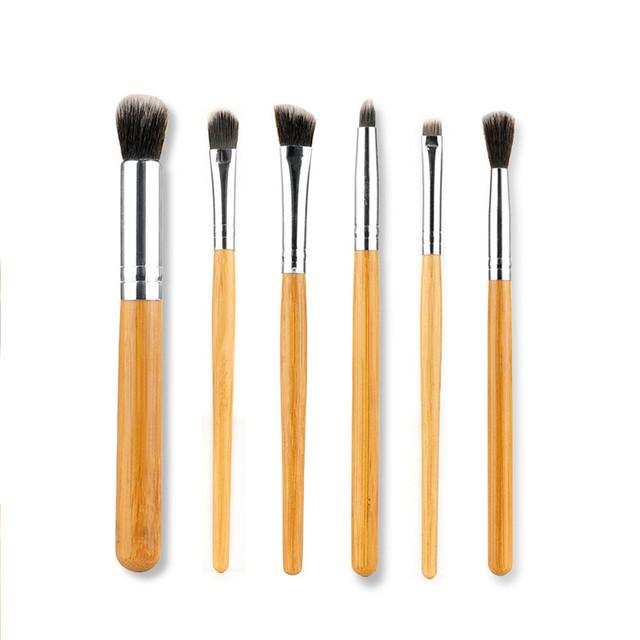 Make-up-Pinsel mit Bambusgriff, Bambusstange, Make-up-Pinsel, Anzug, Bambusstange, mit Sack, Top-Qualität