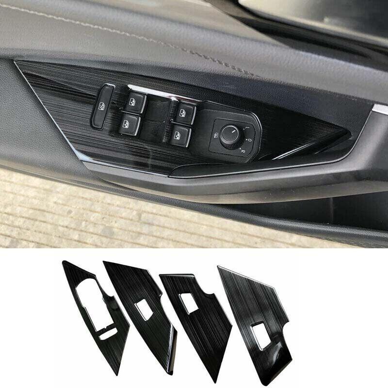 For Volkswagen Jetta Mk7 Window Lifter Trim Door Armrest Steel Black 2019-2022