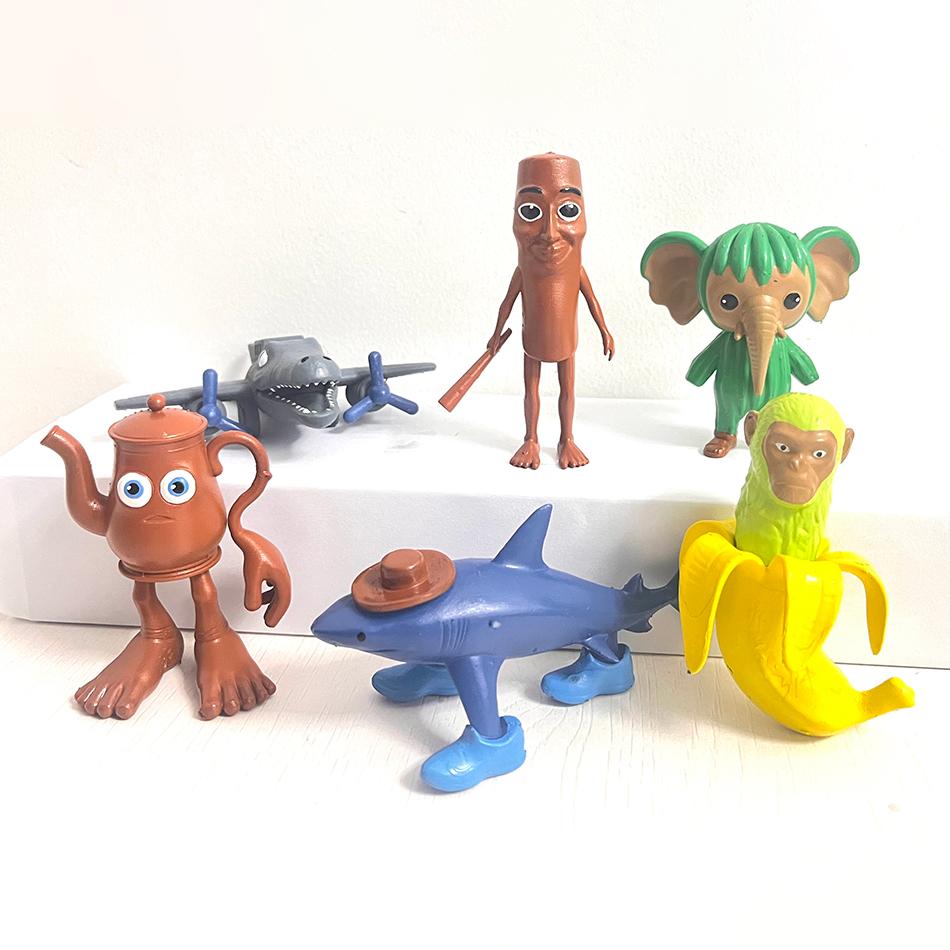 Anime 6 Peças/Conjunto Figura Tung Tung Sahur Boneco de Ação Embalado Kits de Boneca Coleção Modelo de PVC Brinquedo Atacado Presente de Aniversário Infantil