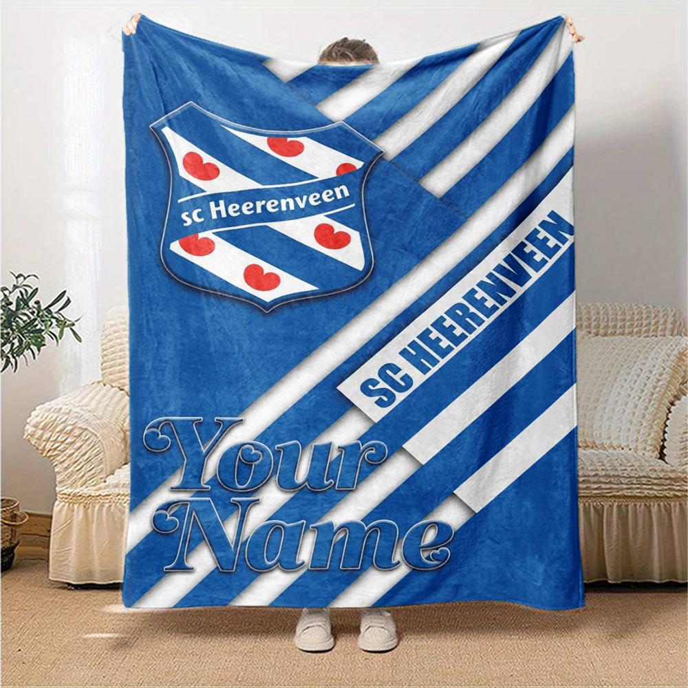 Name Custom Heerenveen Print Flannel Blanket High Quality Warm Comfortable Cover for All Seasons Perfect for Gifts Home Decor