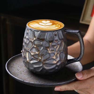 Tazza in ceramica di grande capacità retrò tazza da caffè in ceramica grezza di fascia alta squisita tazza da latte senso del design nicchia tazza per l'acqua