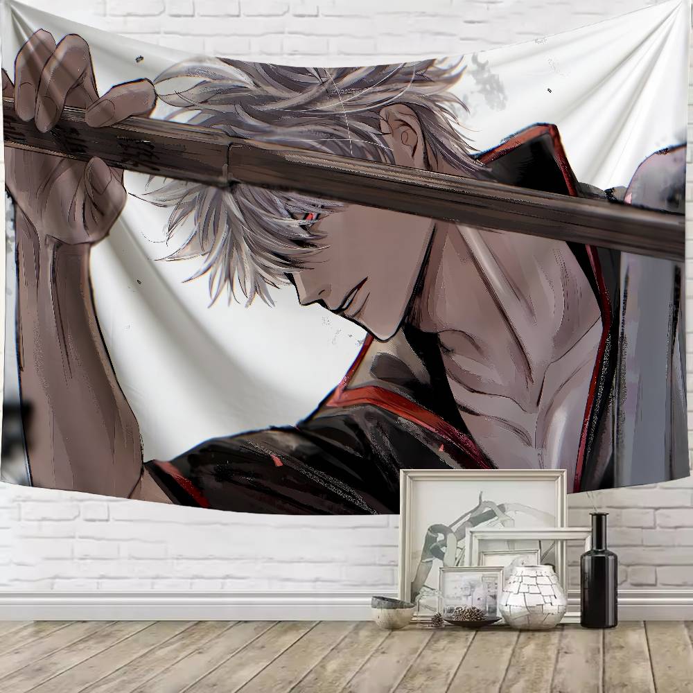 Large Cool GGintokiS Sakata Funny Popular Anime Popular Room Decoration Wall Tapestry Art Room Home Decor Wall Art Decor