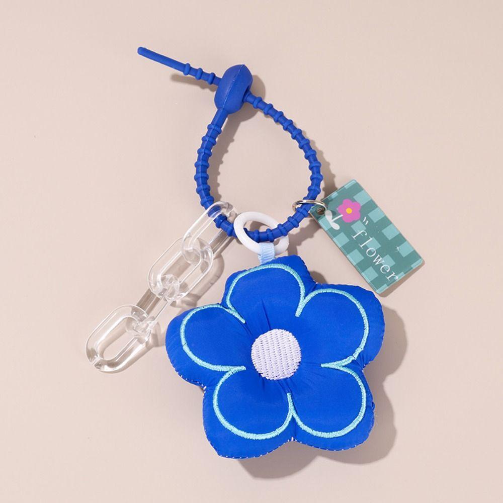 Cloth Fresh Backpack Decoration Acrylic Chain Floral Lanyard Portable Flower Bag Pendant  Gift