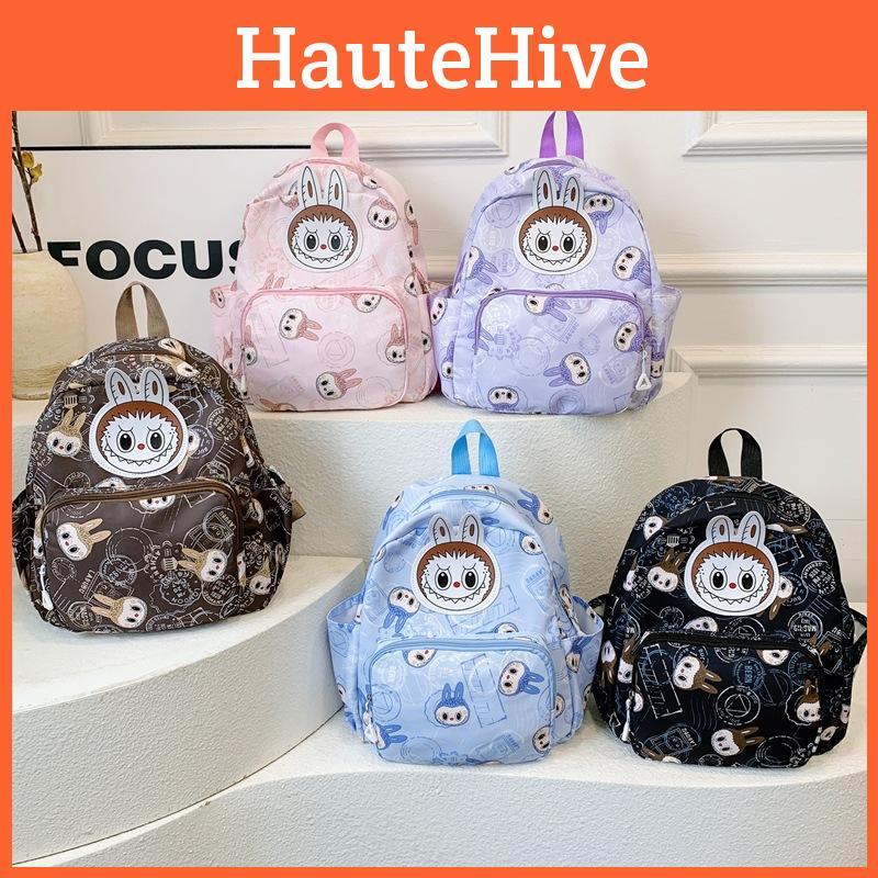 Kids Dual Cartoon Shoulder Backpack Large Capacity Print Students Schoolbag