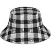 White and Black Plaid Print Bucket Hat Multicolored Fisherman Cap Packable Sun Hat for Men and Women