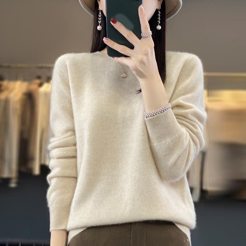 Sweater Women O-neck Cashmere Knitwear Female Pullover Autumn Winter Casual Tops Solid Color Soft Clothing