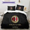 Gepersonaliseerde Naam AC Milan Patroon Beddengoed Dekbed Set Woondecoratie Cadeau (1 dekbedovertrek + 2 kussenslopen (zonder vulling))