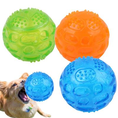 Colorful Bouncy Pets  Ball  Toys Bite-resistant Sounding Elastic Ball Molar Cleaning Teeth For Large