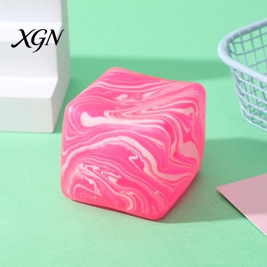 Cube Pinch Toy Flow Pattern Squeeze Anxiety Relief Stress Ball Sensory Elastic Decompression Stretchy Party Favors Slow Rebound