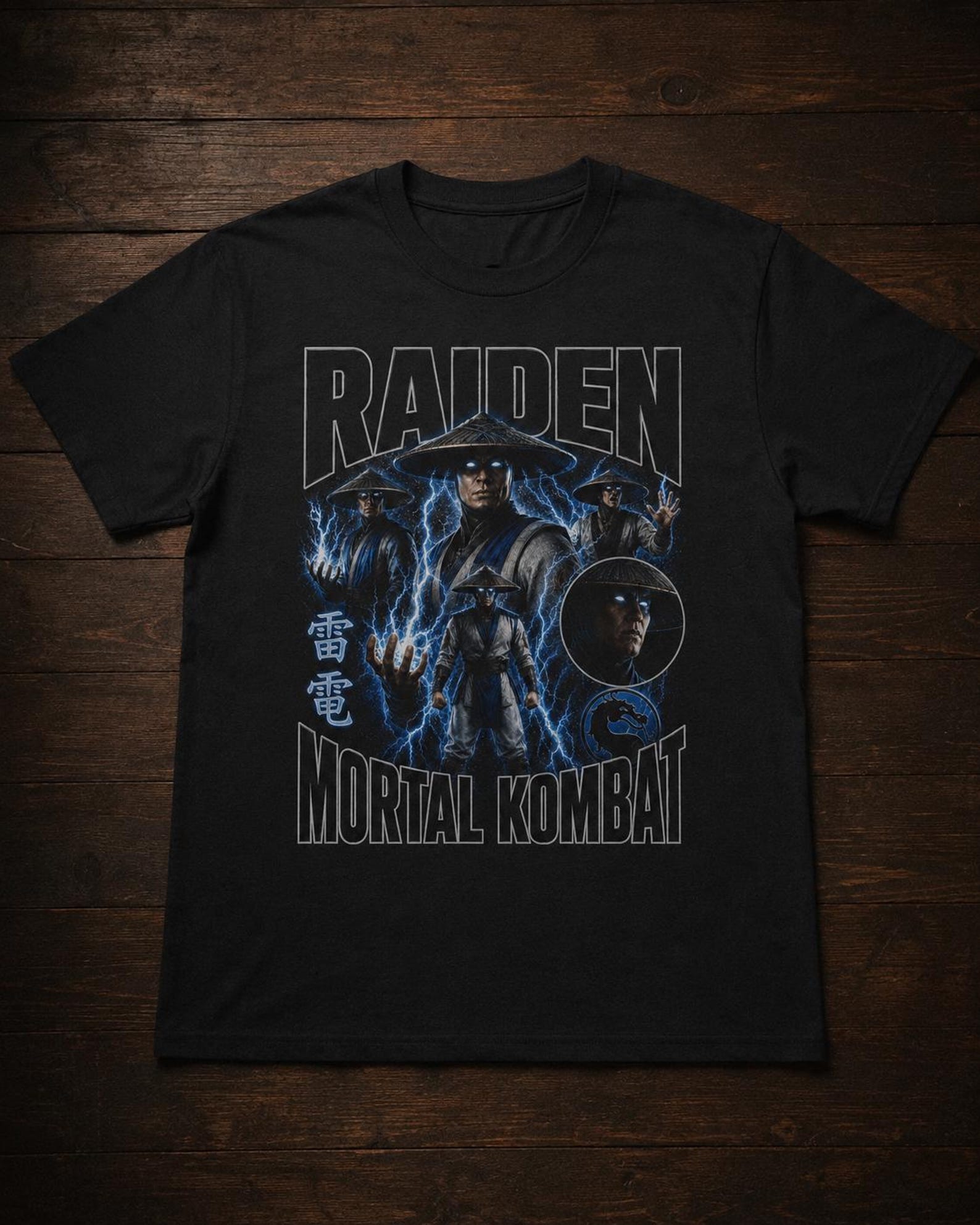 Raiden Mortal Kombat Graphic Tee | Vintage Bootleg Gaming Shirt S