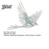Bird Silhouette Brooch Pin 3D Design Lapel Pin with Cyan-Blue
