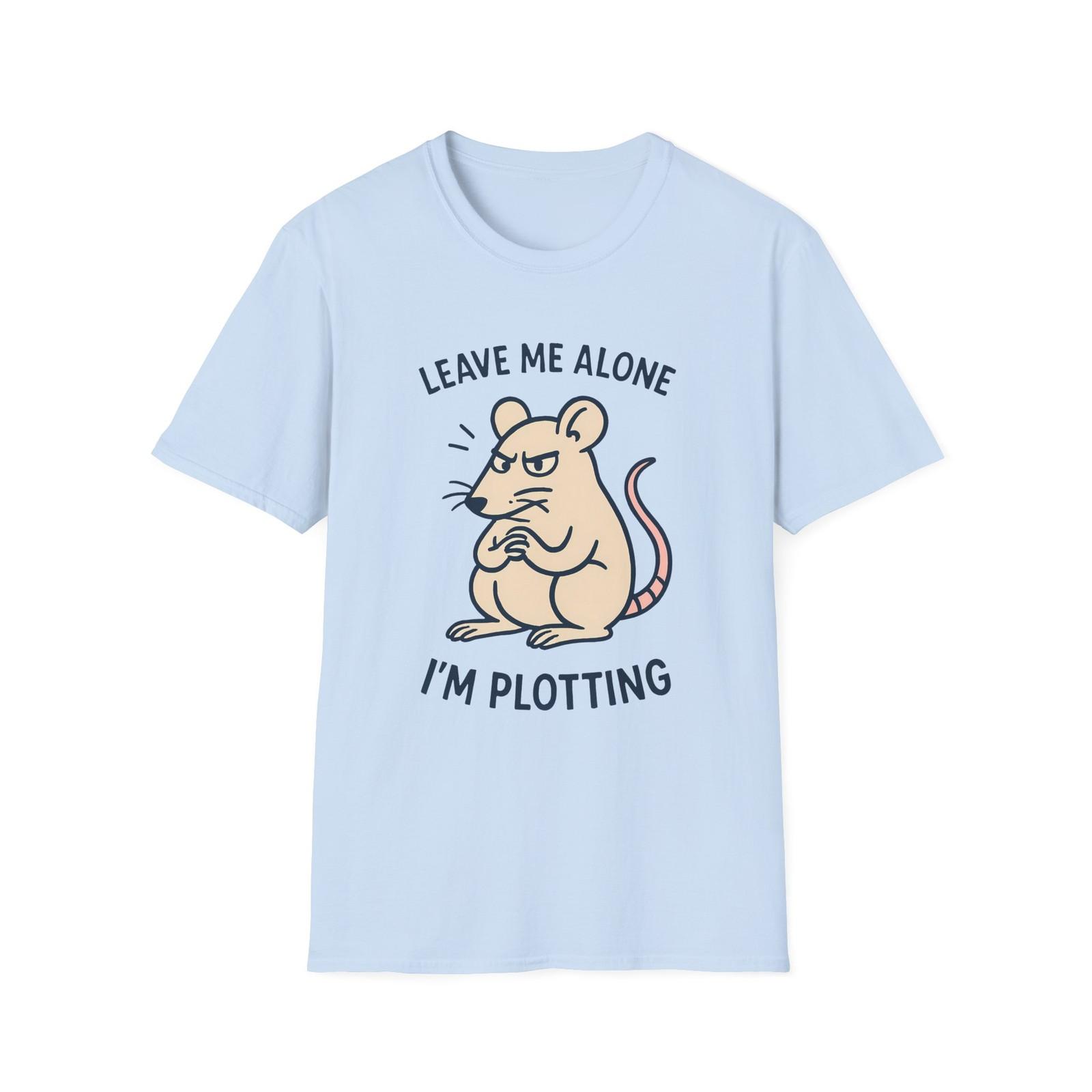 Unisex Softstyle T-Shirt Mens Womens Tees Top Sinister Rat Cartoon Leave Me Alone Graphic Shirt 3XL