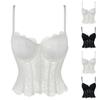 Damen Netz-Spitzen-Bustier Formwäsche mit integrierten Cups und Doppelträger-Design